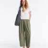 Pantaloni conici plisați din bumbac 100% Pantaloni conici plisați din bumbac 100%