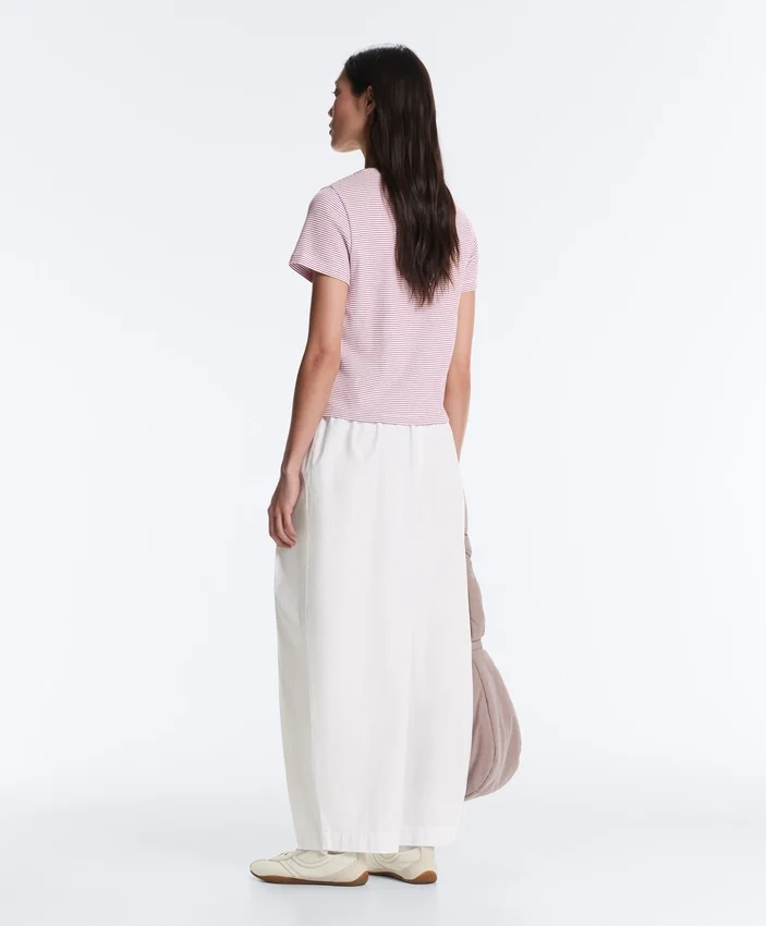 Pantaloni conici plisați din bumbac 100% Pantaloni conici plisați din bumbac 100%