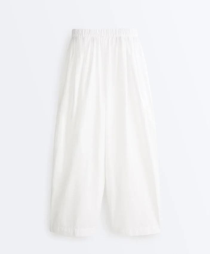 Pantaloni conici plisați din bumbac 100% Pantaloni conici plisați din bumbac 100%