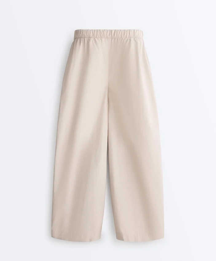 Pantaloni conici plisați din bumbac 100% Pantaloni conici plisați din bumbac 100%