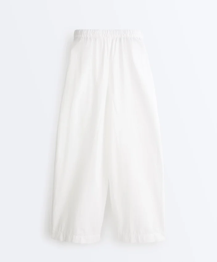 Pantaloni conici plisați din bumbac 100% Pantaloni conici plisați din bumbac 100%