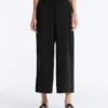 Pantaloni croi larg, cu talie înaltă, cu textură Soft Touch, din modal Pantaloni croi larg, cu talie înaltă, cu textură Soft Touch, din modal