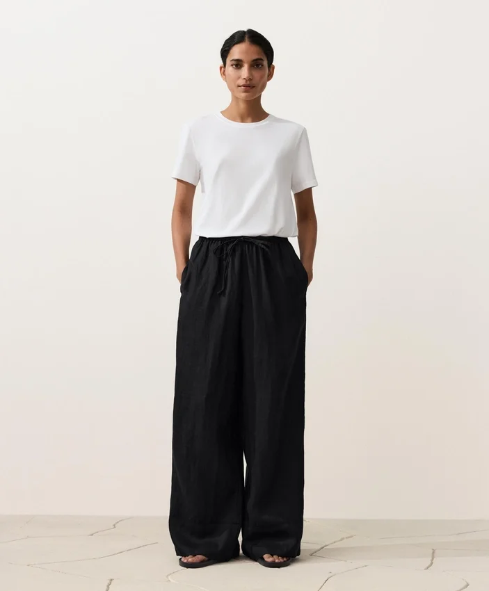 Pantaloni cu croi drept din 100% in Pantaloni cu croi drept din 100% in