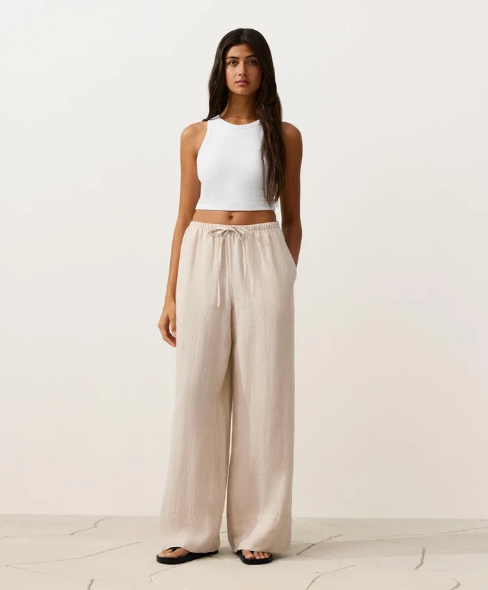 Pantaloni cu croi drept din 100% in Pantaloni cu croi drept din 100% in