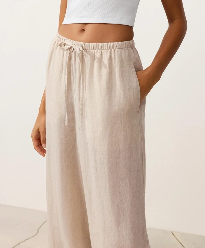 Pantaloni cu croi drept din 100% in Pantaloni cu croi drept din 100% in