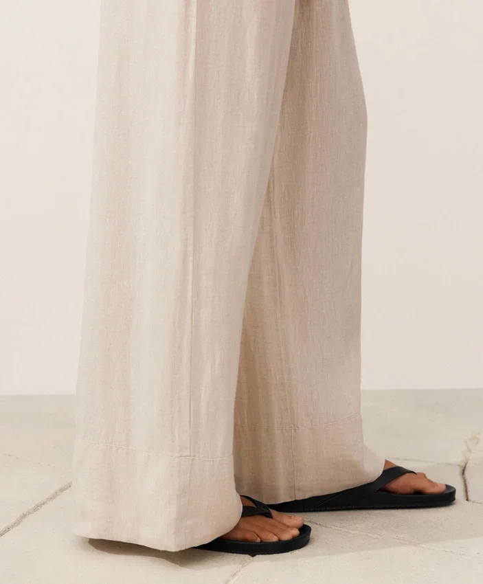 Pantaloni cu croi drept din 100% in Pantaloni cu croi drept din 100% in