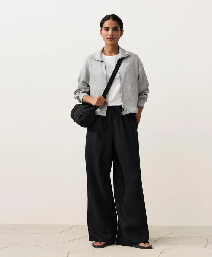 Pantaloni cu croi drept din 100% in Pantaloni cu croi drept din 100% in