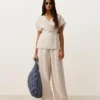 Pantaloni cu croi drept din 100% in Pantaloni cu croi drept din 100% in
