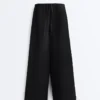 Pantaloni cu croi drept din 100% in Pantaloni cu croi drept din 100% in