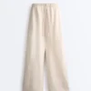 Pantaloni cu croi drept din 100% in Pantaloni cu croi drept din 100% in