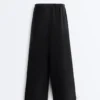Pantaloni cu croi drept din 100% in Pantaloni cu croi drept din 100% in