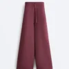 Pantaloni cu croi drept din amestec de bumbac Pantaloni cu croi drept din amestec de bumbac