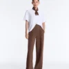 Pantaloni cu croi drept, din modal Soft Touch la atingere și cu bordură Pantaloni cu croi drept, din modal Soft Touch la atingere și cu bordură