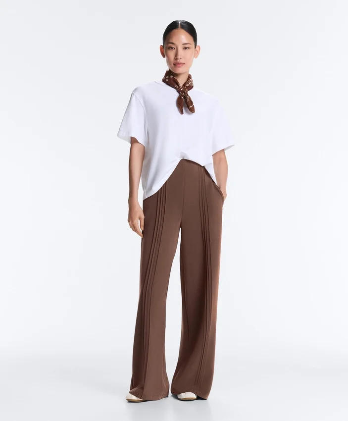 Pantaloni cu croi drept, din modal Soft Touch la atingere și cu bordură Pantaloni cu croi drept, din modal Soft Touch la atingere și cu bordură