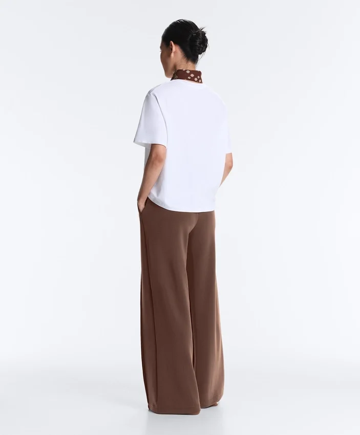 Pantaloni cu croi drept, din modal Soft Touch la atingere și cu bordură Pantaloni cu croi drept, din modal Soft Touch la atingere și cu bordură