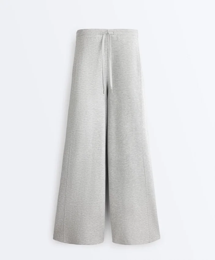 Pantaloni cu croi drept din piqué melanj Pantaloni cu croi drept din piqué melanj