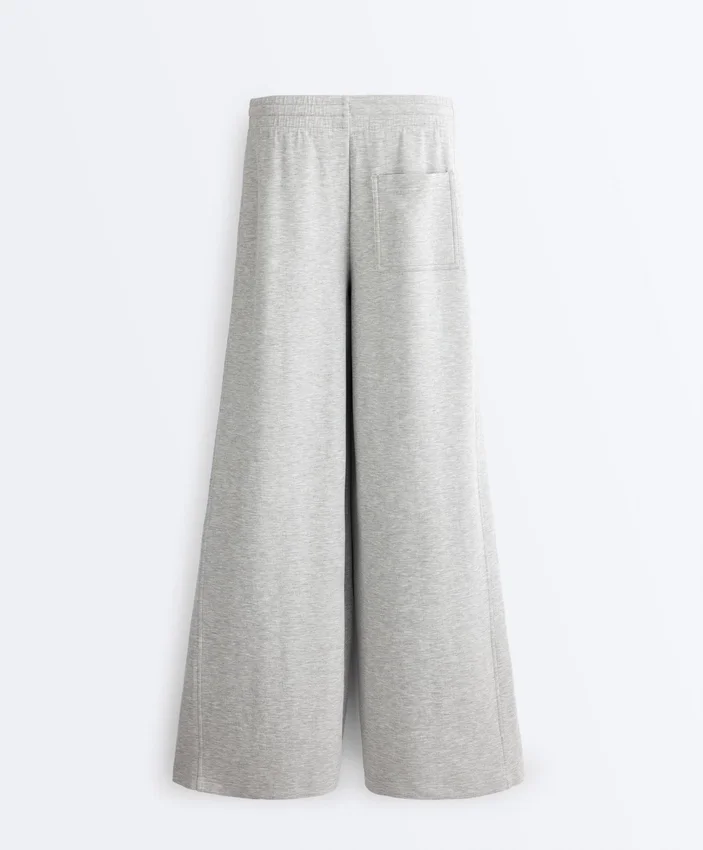 Pantaloni cu croi drept din piqué melanj Pantaloni cu croi drept din piqué melanj