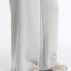 Pantaloni cu croi drept din piqué melanj Pantaloni cu croi drept din piqué melanj