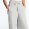 Pantaloni cu croi drept din piqué melanj Pantaloni cu croi drept din piqué melanj