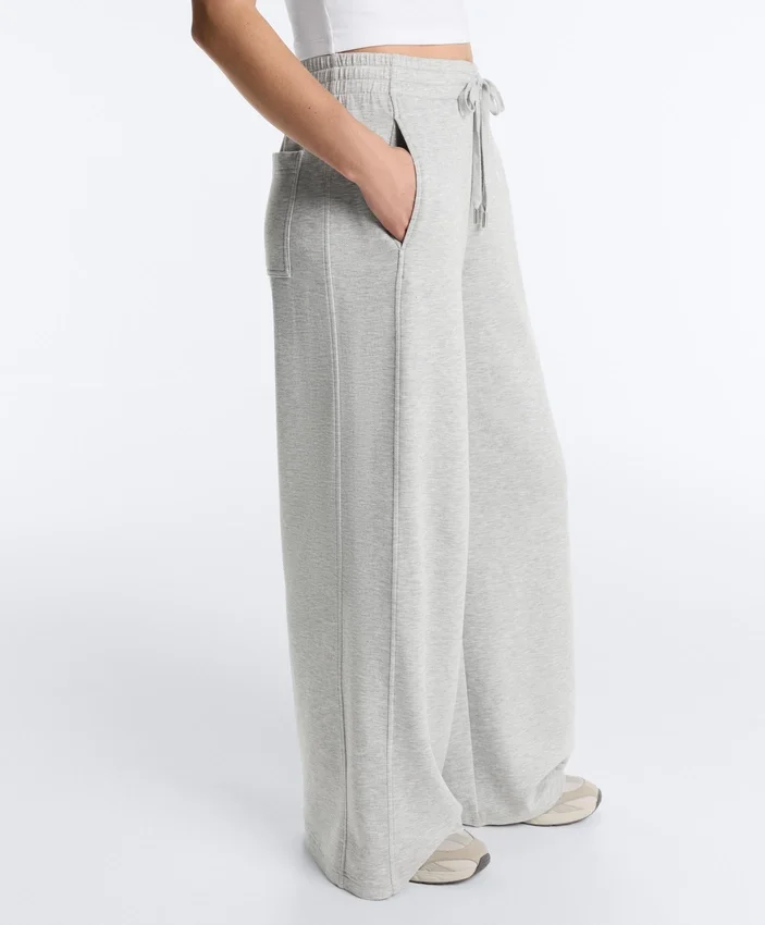 Pantaloni cu croi drept din piqué melanj Pantaloni cu croi drept din piqué melanj