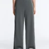 Pantaloni cu croi larg, cu textură Soft Touch, cu pliuri laterale și din modal Pantaloni cu croi larg, cu textură Soft Touch, cu pliuri laterale și din modal