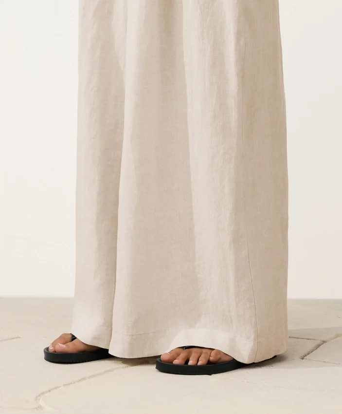 Pantaloni cu croi larg din 100% in Pantaloni cu croi larg din 100% in