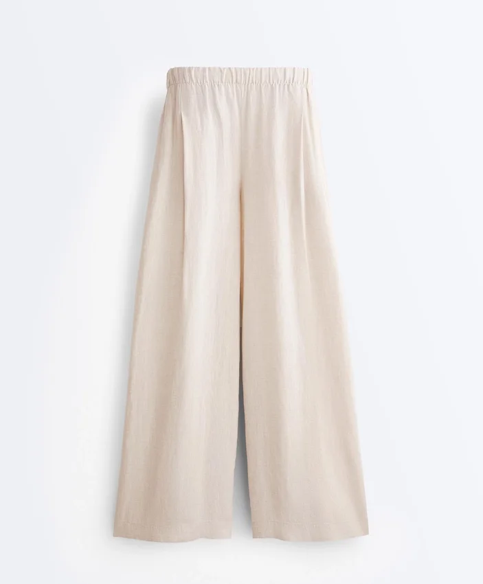 Pantaloni cu croi larg din 100% in Pantaloni cu croi larg din 100% in
