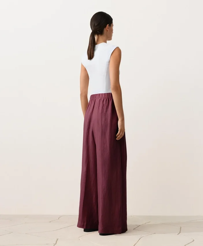 Pantaloni cu croi larg din 100% in Pantaloni cu croi larg din 100% in