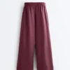 Pantaloni cu croi larg din 100% in Pantaloni cu croi larg din 100% in