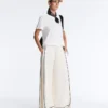 Pantaloni cu croi larg din modal moale Soft Touch, cu bordură contrastantă Pantaloni cu croi larg din modal moale Soft Touch, cu bordură contrastantă