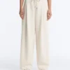 Pantaloni cu croi larg, din piqué plisat, cu bumbac Pantaloni cu croi larg, din piqué plisat, cu bumbac