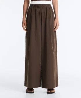 Pantaloni cu croi larg din poplin 100% bumbac