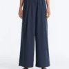 Pantaloni cu croi larg din poplin 100% bumbac Pantaloni cu croi larg din poplin 100% bumbac