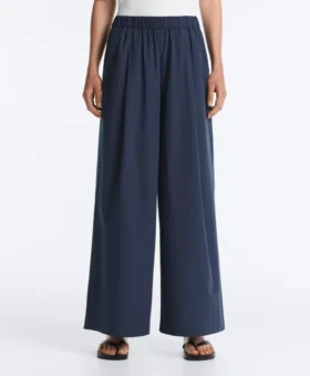 Pantaloni cu croi larg din poplin 100% bumbac