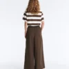 Pantaloni cu croi larg din poplin 100% bumbac Pantaloni cu croi larg din poplin 100% bumbac