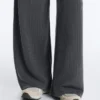 Pantaloni cu dungi asimetrice din modal Pantaloni cu dungi asimetrice din modal