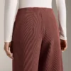 Pantaloni cu talie înaltă din material rib, cu modal Soft Touch la atingere Pantaloni cu talie înaltă din material rib, cu modal Soft Touch la atingere