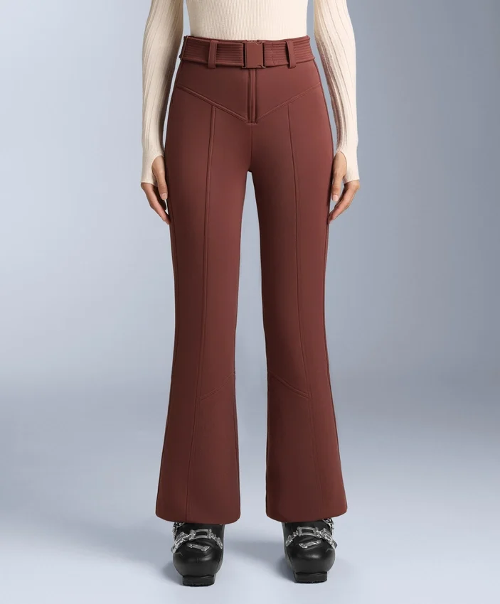 Pantaloni de schi elastici, cu talie înaltă și croi evazat, rezistenți la apă Pantaloni de schi elastici, cu talie înaltă și croi evazat, rezistenți la apă