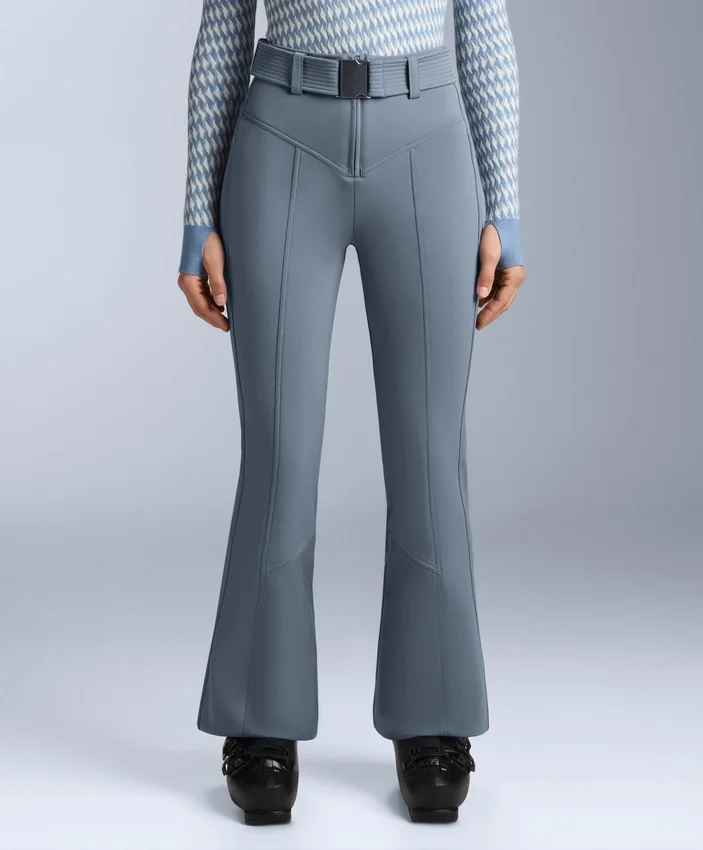 Pantaloni de schi elastici, cu talie înaltă și croi evazat, rezistenți la apă Pantaloni de schi elastici, cu talie înaltă și croi evazat, rezistenți la apă