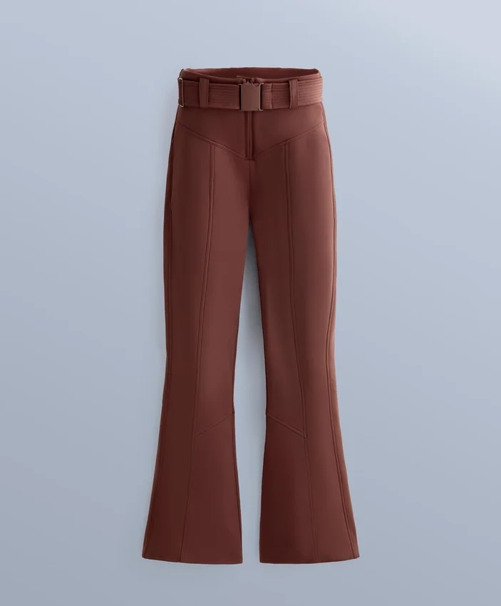 Pantaloni de schi elastici, cu talie înaltă și croi evazat, rezistenți la apă Pantaloni de schi elastici, cu talie înaltă și croi evazat, rezistenți la apă