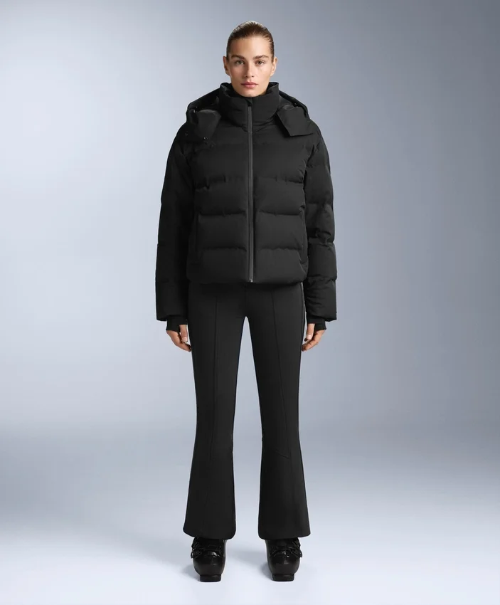 Pantaloni de schi elastici, cu talie înaltă și croi evazat, rezistenți la apă Pantaloni de schi elastici, cu talie înaltă și croi evazat, rezistenți la apă