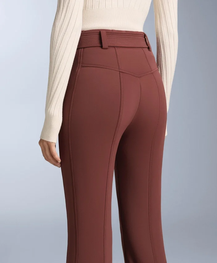 Pantaloni de schi elastici, cu talie înaltă și croi evazat, rezistenți la apă Pantaloni de schi elastici, cu talie înaltă și croi evazat, rezistenți la apă