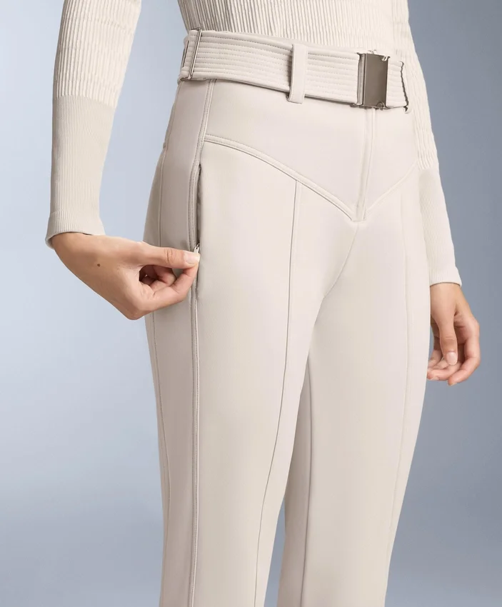 Pantaloni de schi elastici, cu talie înaltă și croi evazat, rezistenți la apă Pantaloni de schi elastici, cu talie înaltă și croi evazat, rezistenți la apă
