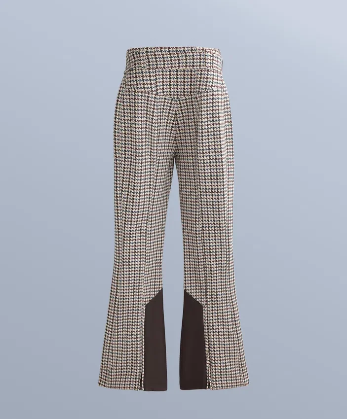 Pantaloni de schi elastici, cu talie înaltă, imprimați, rezistenți la apă Pantaloni de schi elastici, cu talie înaltă, imprimați, rezistenți la apă