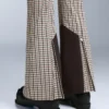 Pantaloni de schi elastici, cu talie înaltă, imprimați, rezistenți la apă Pantaloni de schi elastici, cu talie înaltă, imprimați, rezistenți la apă