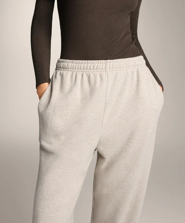 Pantaloni de trening din bumbac cu croială lejeră Pantaloni de trening din bumbac cu croială lejeră