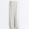 Pantaloni de trening din fleece din amestec de bumbac Pantaloni de trening din fleece din amestec de bumbac