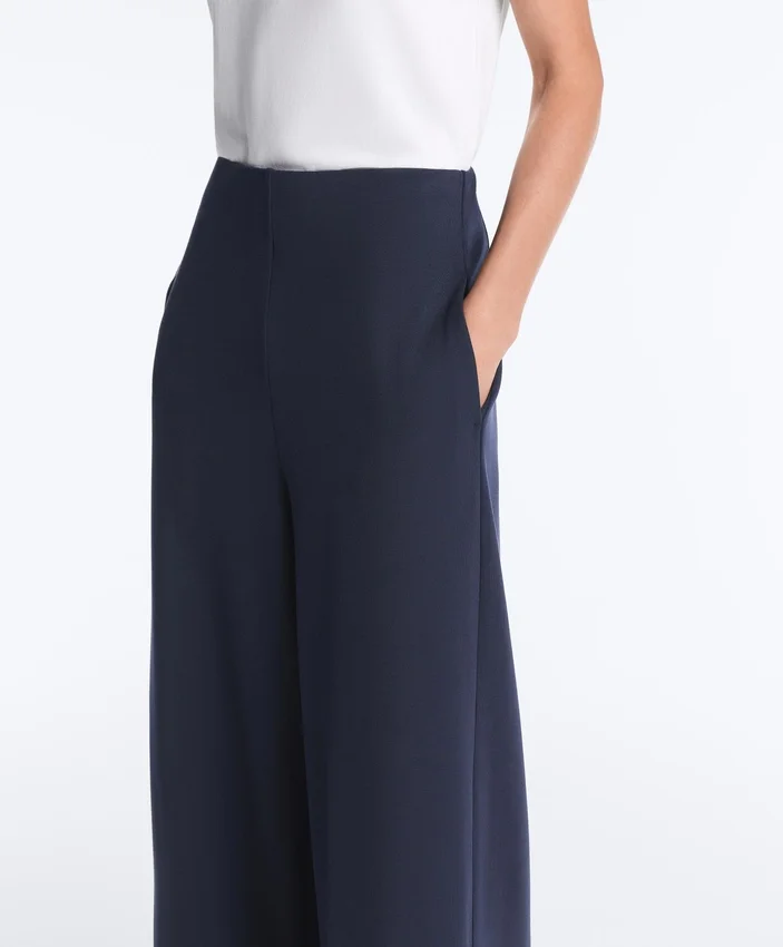 Pantaloni din modal cu textură Soft Touch, cu detalii cu dungi marinărești Pantaloni din modal cu textură Soft Touch, cu detalii cu dungi marinărești