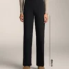 Pantaloni drepți, călduroși, cu talie înaltă Pantaloni drepți, călduroși, cu talie înaltă