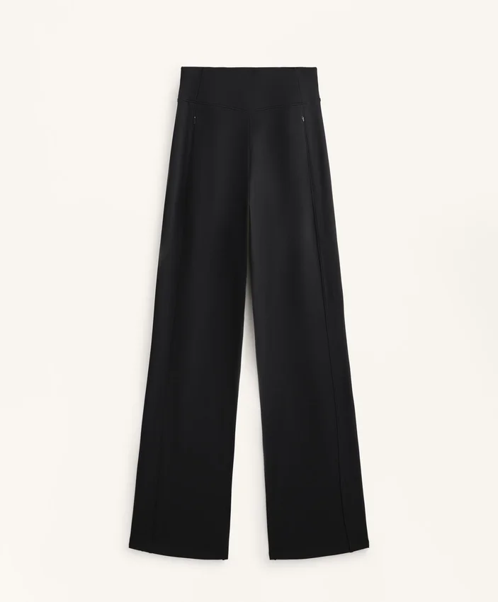 Pantaloni drepți, călduroși, cu talie înaltă Pantaloni drepți, călduroși, cu talie înaltă